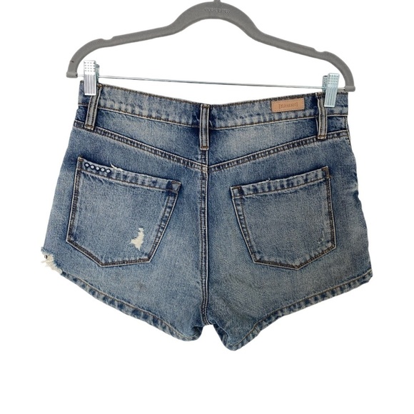Blank NYC High-Rise Denim Jean Shorts, Size 27, Med Light Wash - Picture 2 of 5